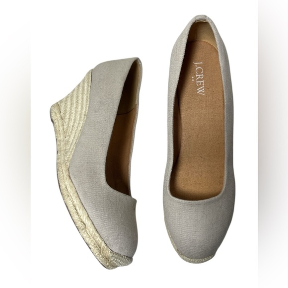 J. Crew Factory Espadrille Canvas wedge Sz 8 - Picture 1 of 11
